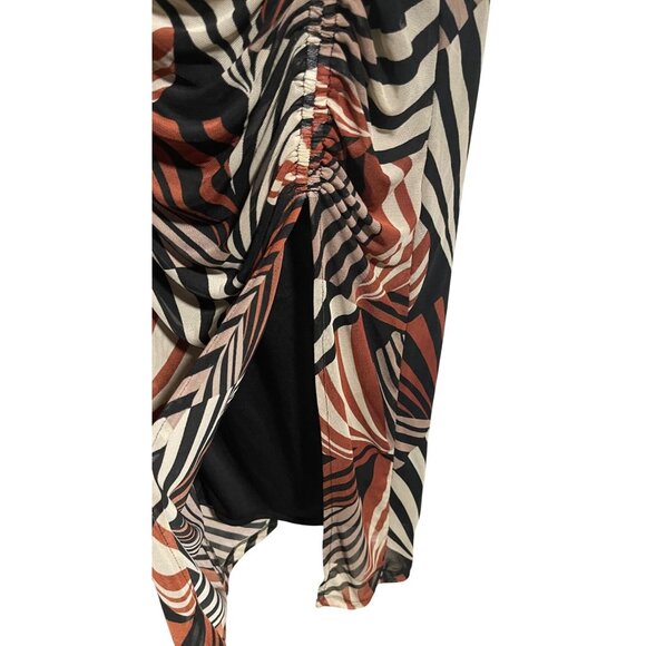 Taylor Sleeveless Maxi Dress With Abstract Print Black & Rust Colors Size Medium - Picture 6 of 11